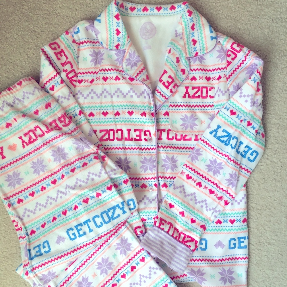 Girls size 10 winter pajamas
